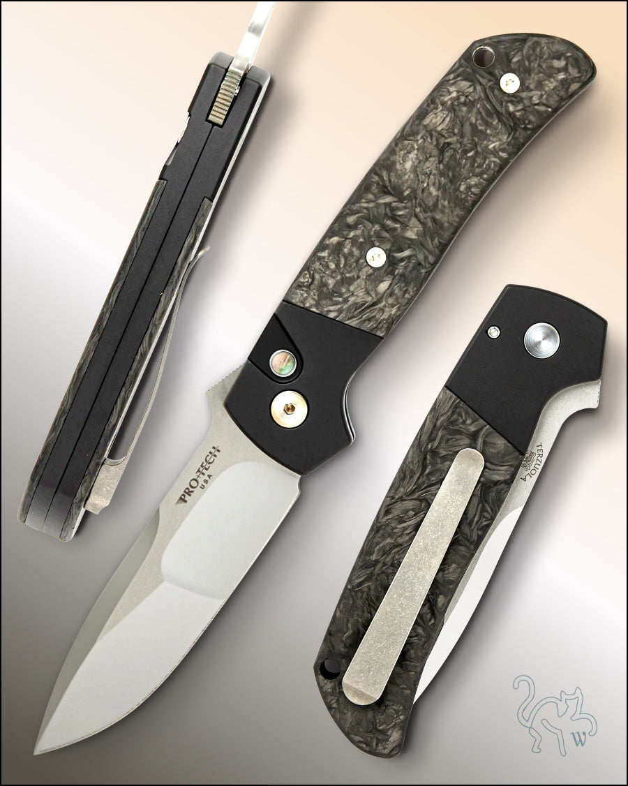 Pro-Tech Terzuola ATCF Black Handle “Dark Matter” Mike Irie Hand Ground Blade 2024 Custom 003