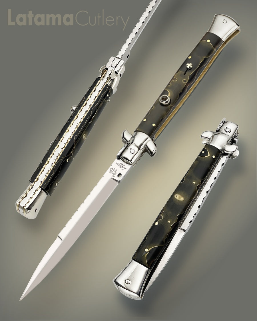 Walt's 28cm Full Custom CLASSIC “Black Wire Copper Accent” Fire Opal Insert Release Button C-CL-BC-BA11933 portrait