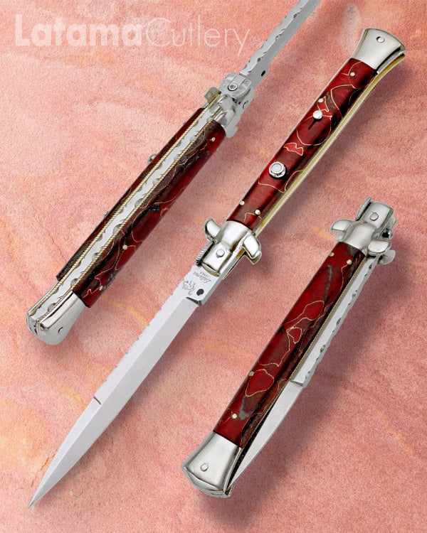 Walt's 28cm Custom CLASSIC “Maroon Wire Copper Accent” Pearl Insert Release Button C-CL-MC-BA11886 portrait