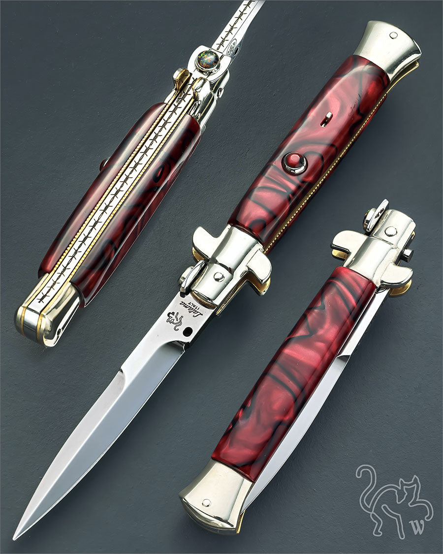 Walt's 23cm CUSTOM CLASSIC “Barbed Wire” Blood Lava Kirinite Release Button C-PK-BLK-HG9823