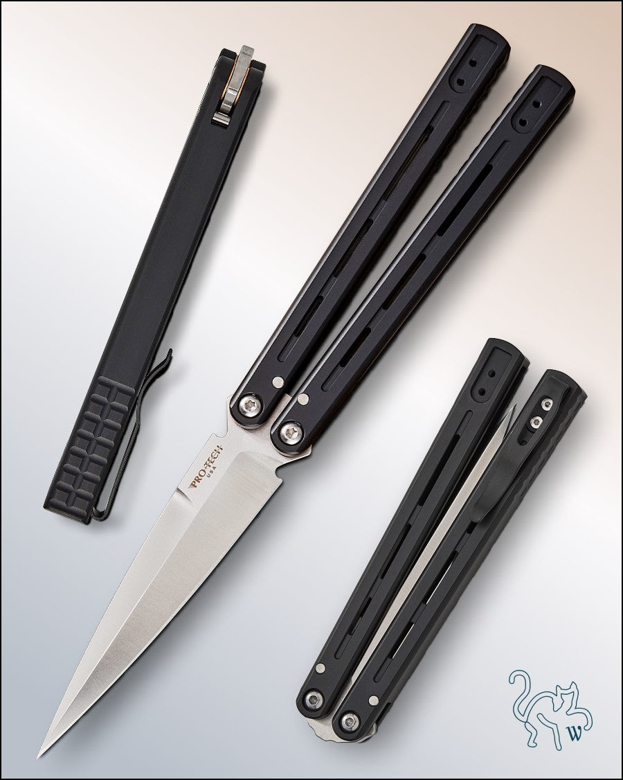 FlyFather 2 Balisong Butterfly Satin Spear Point Blade FF2101