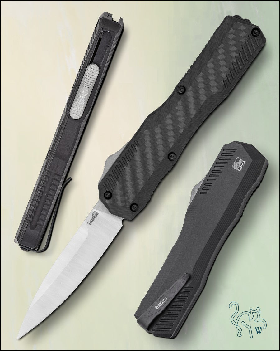 Kershaw Livewire KER-9000CF Automatic Knife Carbon Fiber Handle Stonewash MagnaCut Blade