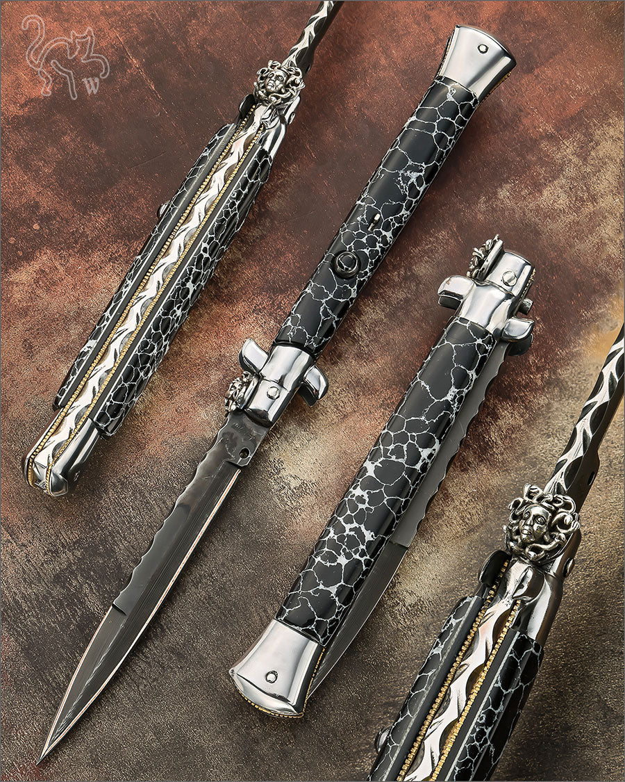 Walt's 28cm PROTOTYPE Custom CLASSIC “Medusa” TruStone Black-White Web Scales C-CL-BW-BA11639