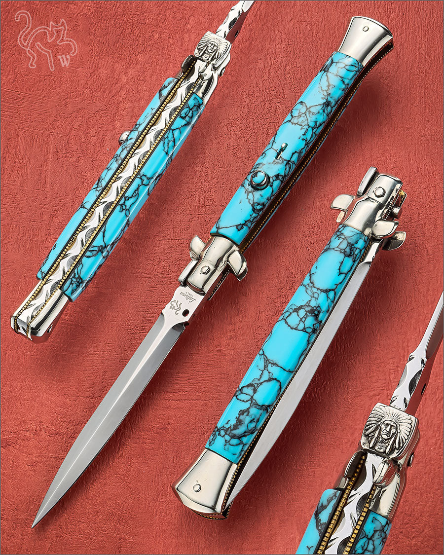 Walt's 28cm Custom CLASSIC “Big Chief” TruStone Turquoise with Black Web Scales C-CL-TB-ND11640