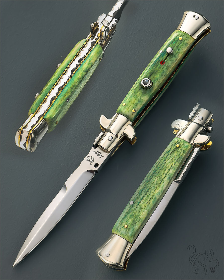 Walt's 23cm CUSTOM Picklock “Spring Green” Jade Release Button C-PK-SG-HG9675