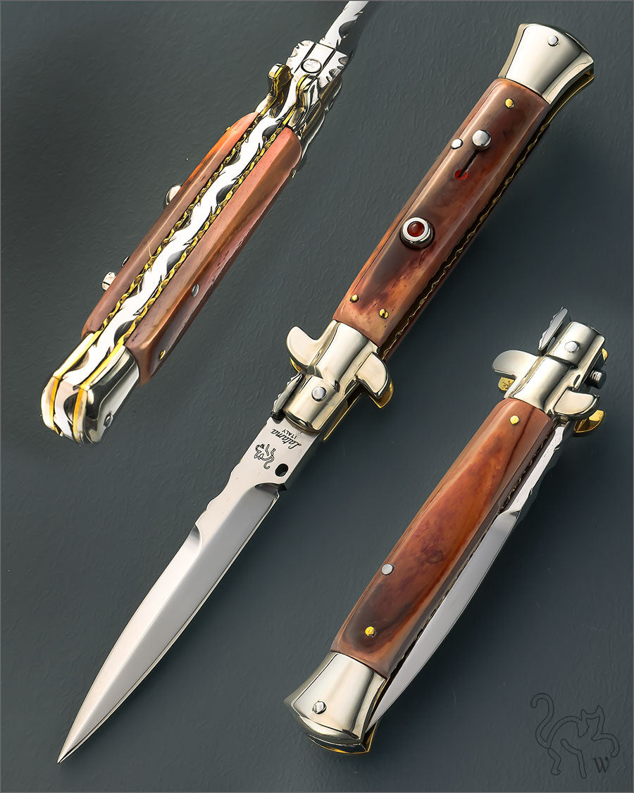 Walt's 23cm CUSTOM Picklock “Giraffe Bone” Amber Release Button C-PK-GF-HG9676