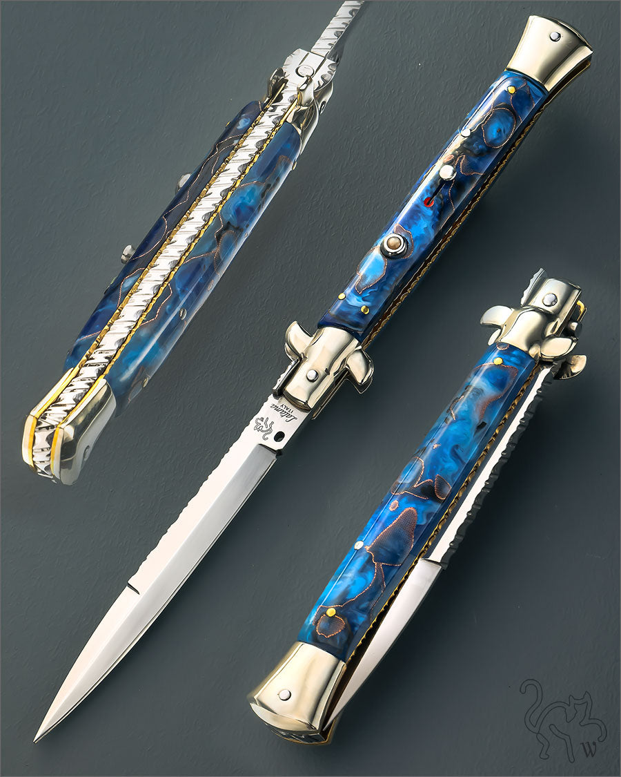 Walt's 28cm CUSTOM CLASSIC “Ocean Waves” White Opal Release Button C-CL-OW-BA11680