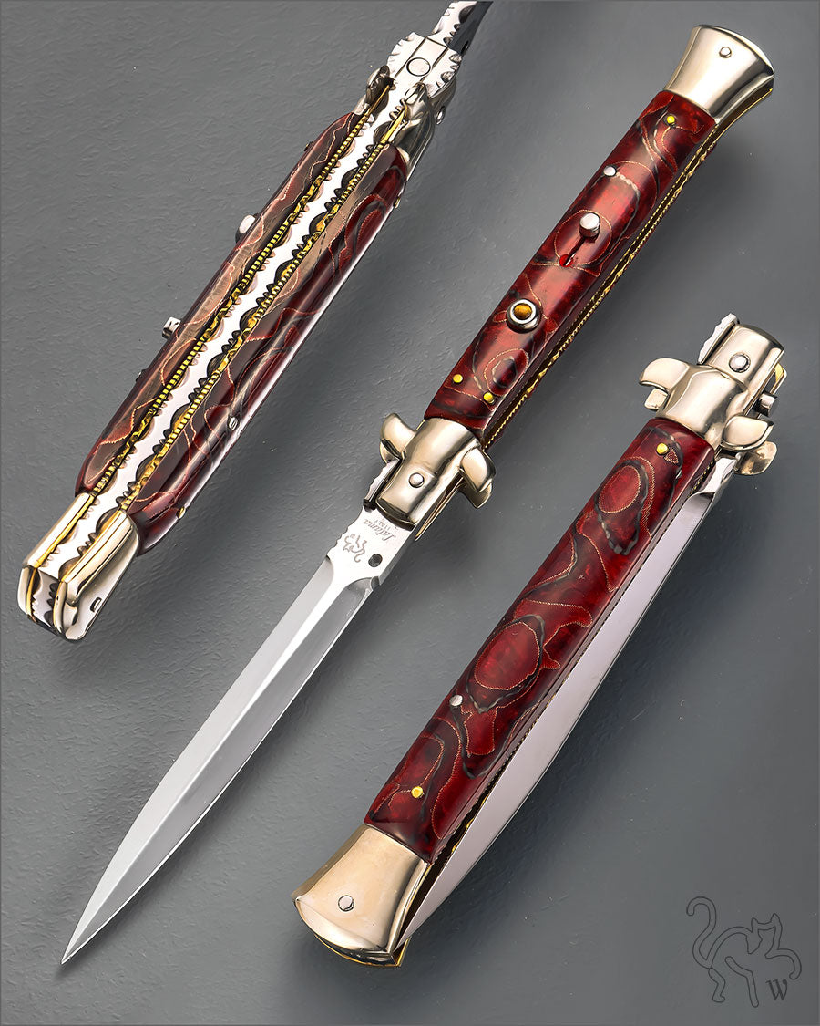 Walt's 28cm CUSTOM CLASSIC “Maroon Wire Copper Accent” Amber Release Button C-CL-MC-ND11677