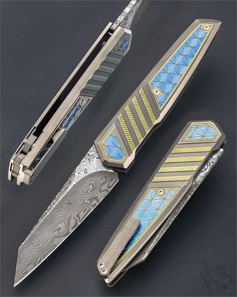 Limited Edition CUSTOM Persevere Titanium Handle Damascus Blade