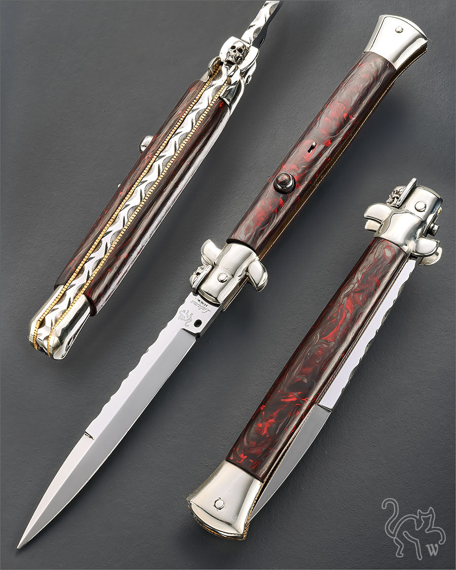 Walt's 28cm Custom CLASSIC “Red Skull” Red Impregnated Black Carbon Fiber C-CL-RB-BA11746