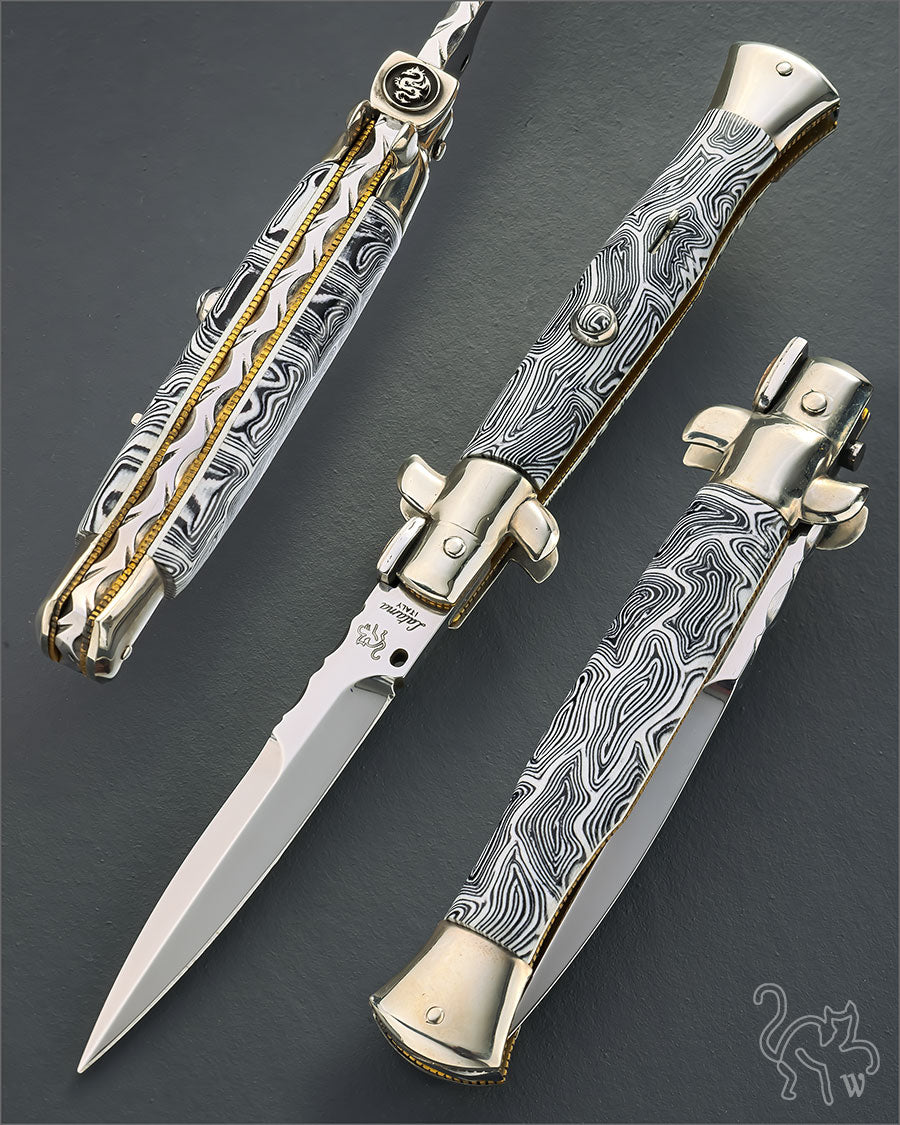 Walt's 28cm Custom CLASSIC “Wasp” Geometric Black &amp; White G10 C-CL-WASP-HG9757