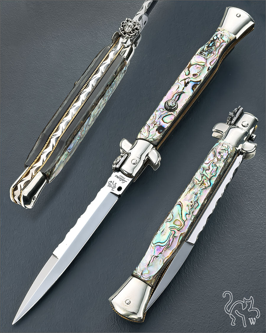 Walt's 28cm Custom CLASSIC “Medusa II Wasp” Black Water Buffalo and Abalone C-CL-MW-BA11761