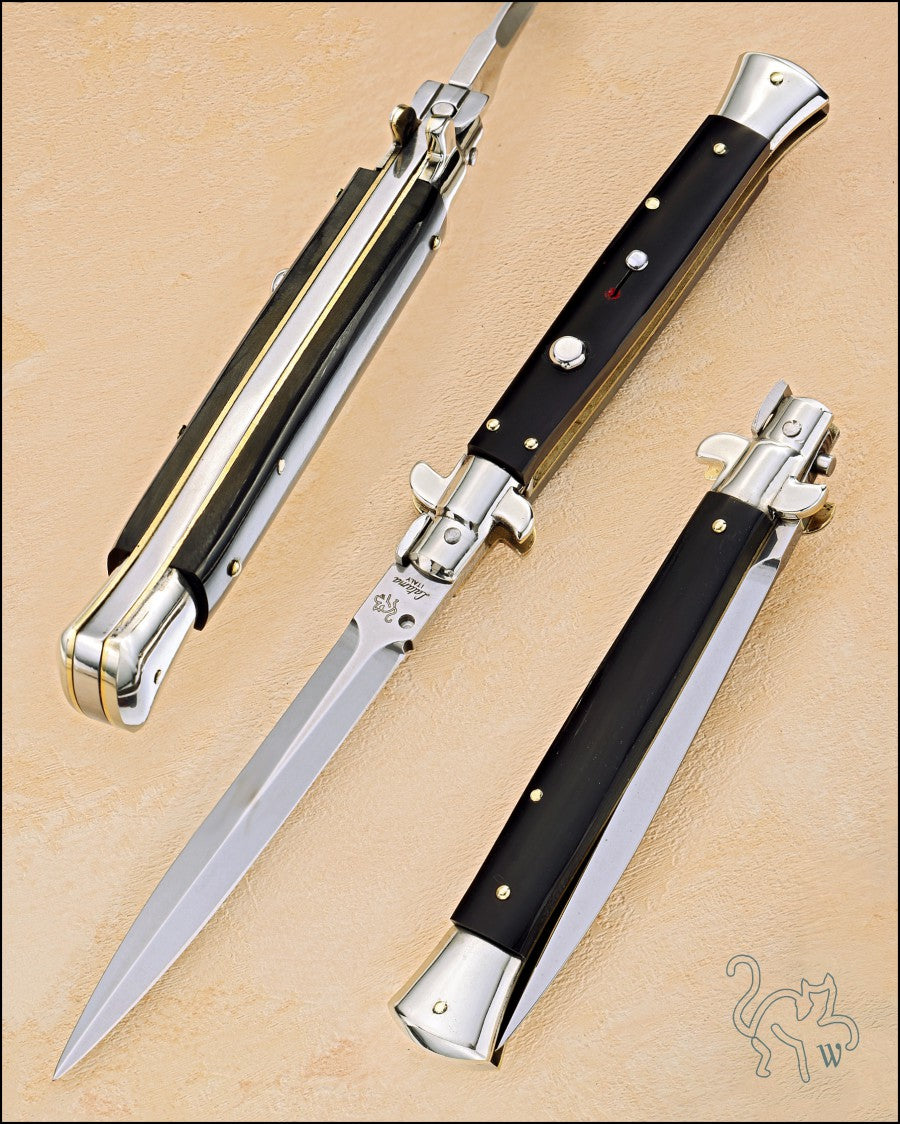 Walt's 28cm PICKLOCK “Raven Black Horn” NEW Dagger Grind PK-BH-ND11585