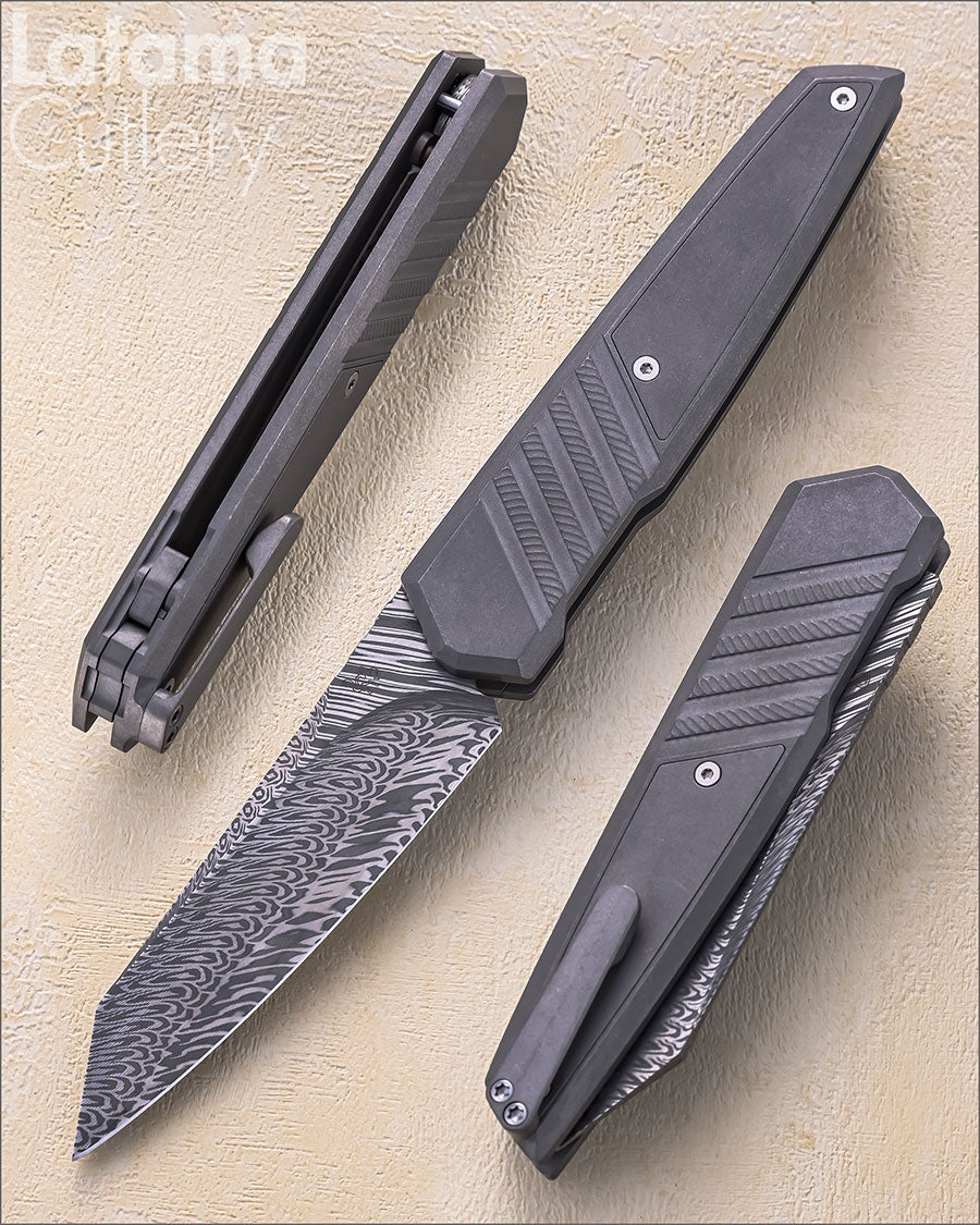 CUSTOM Persevere Titanium Handle Damasteel Blade PSSR-D058