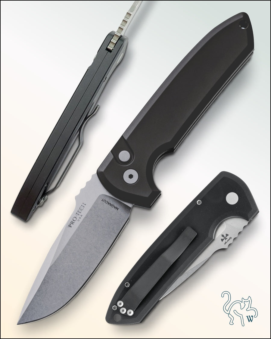 Pro-Tech Les George Rockeye Black Handle Stonewash MagnaCut Blade LG3101