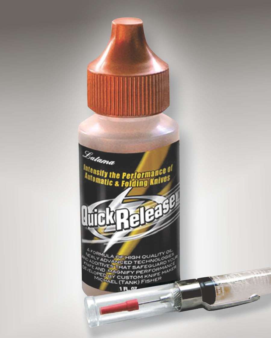 Quick Release Oil 1 oz bottle and refillable ¼ oz precision oiler