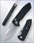 Pro-Tech Les George SBR LG401 Stonewash Blade Smooth Black Aluminum Handle