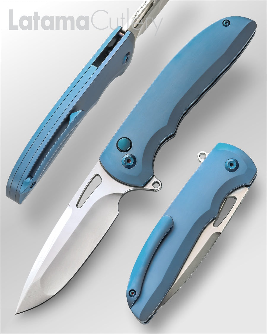 Yuuki Blue Titanium Handle Satin Blade portrait