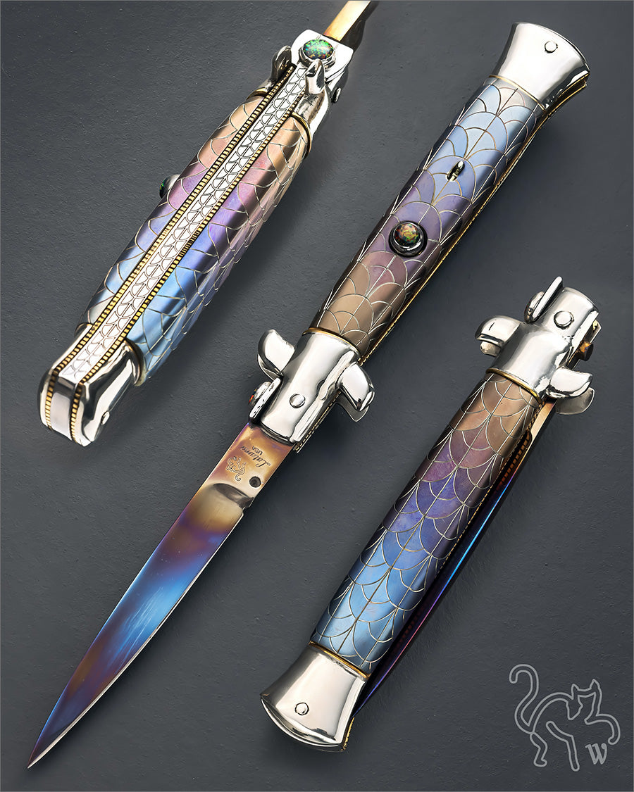 Walt's 23cm CUSTOM CLASSIC “2026 Blade Show Titanium Edition” Ethiopian Welo Opal Insert C-CL-TT-HG9832
