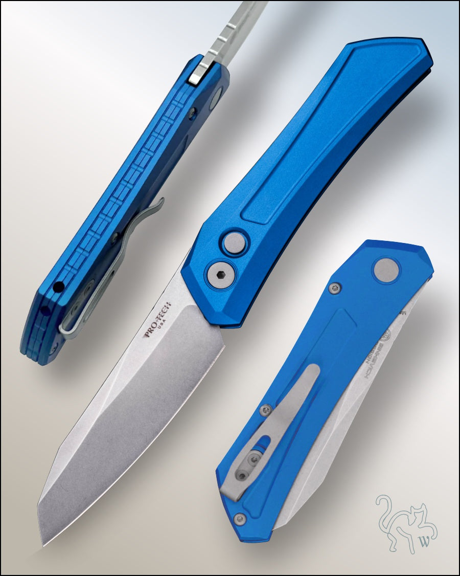 Pro-Tech Dmitry Sinkevich Oligarch DS101-BLUE Automatic Knife Stonewash Magnacut 3.25”