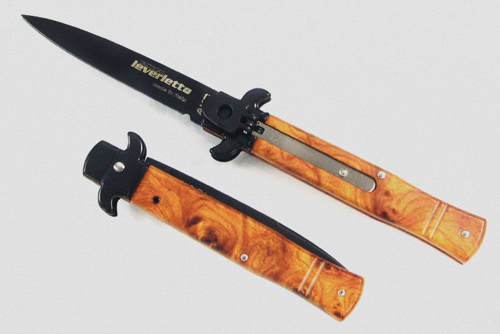 Simulated Briar Wood Black Tactical Leverletto
