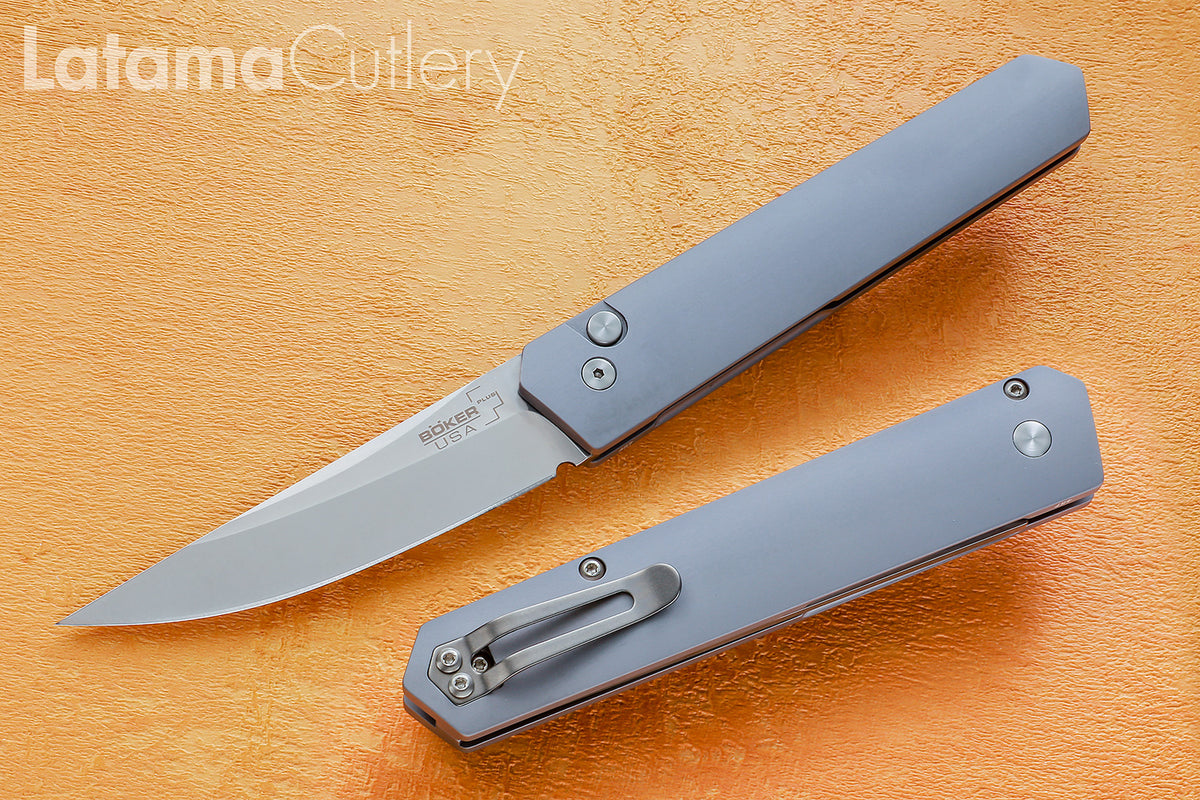 Boker/Pro-Tech/Burnley Kwaiken Automatic (06EX290) Gray and Two Tone Stonewash Blade