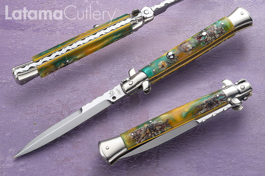 Walt's Custom Classic 11” Sweet Gum Balls in Gold/Green Resin Half Grind C-CL-GG-HG 11225