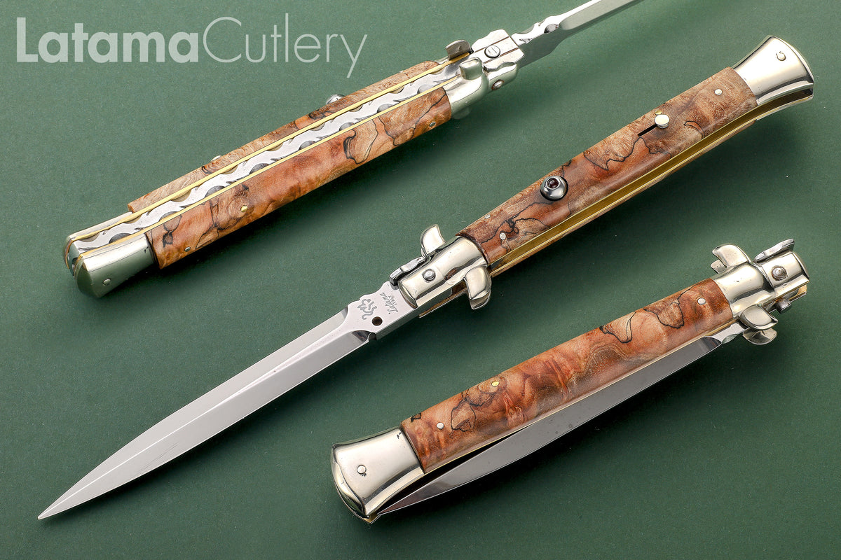 Walt's Custom Plus Ruby –Spalted Maple 11" New Dagger - W/File C-CL-SM-D1173