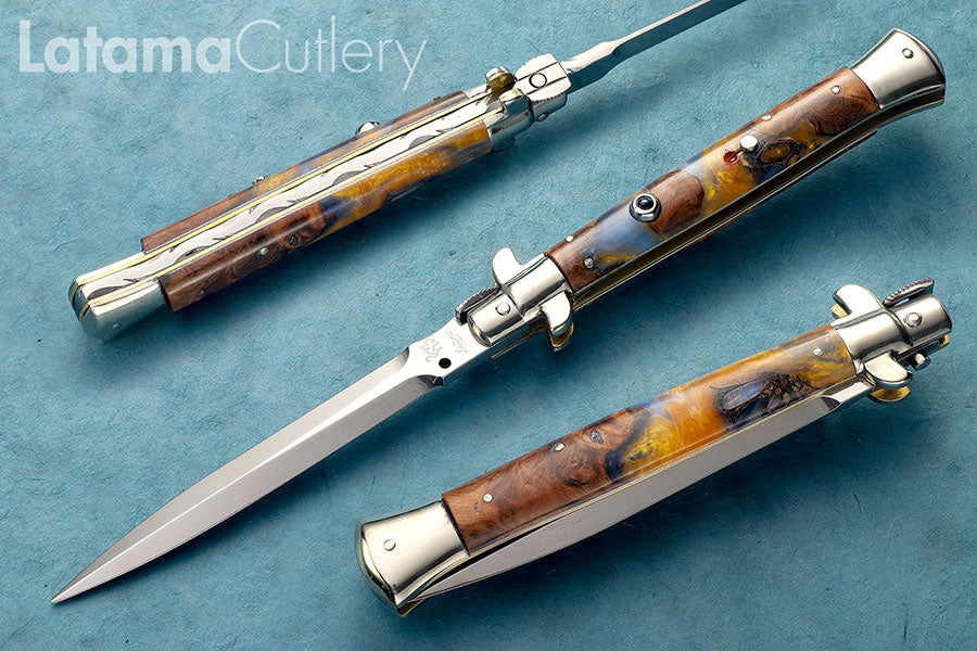 Walt's Custom FLAT GUARD Picklock plus Sapphire – 60-year-old Cedar Post &amp; Sweet Gum Balls 11" New Dagger - W/File C-PK-CSB-D1163