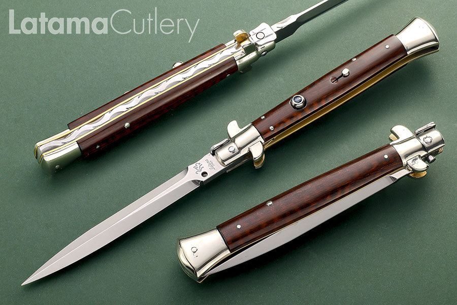 Walt's Custom FLAT GUARD Picklock plus Sapphire – Leopardwood 11" New Dagger - W/File C-PK-LW-D1175