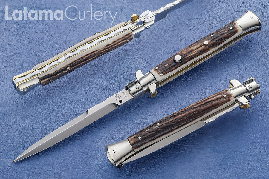 Walt's Custom FLAT GUARD Picklock – Black Forest Stag 11" Half Grind - W/File C-PK-ST-HG11241