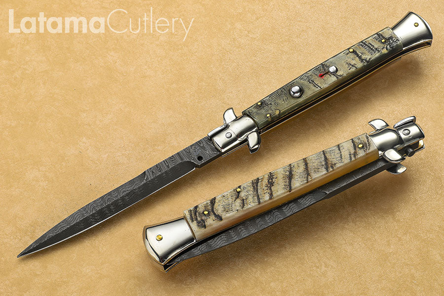 Walt's Classic 11" Ram Horn Damascus Half Grind D-CL-RA-HG11163