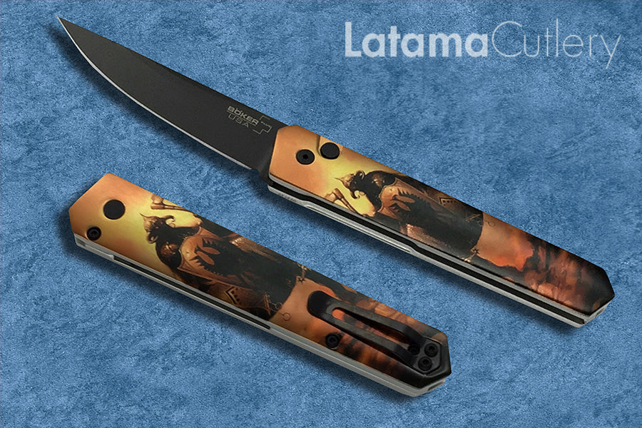 Boker /Pro-Tech/Burnley Kwaiken Automatic FRANK FRAZETTA “Death Dealer” - 06EX294 - Limited Edition