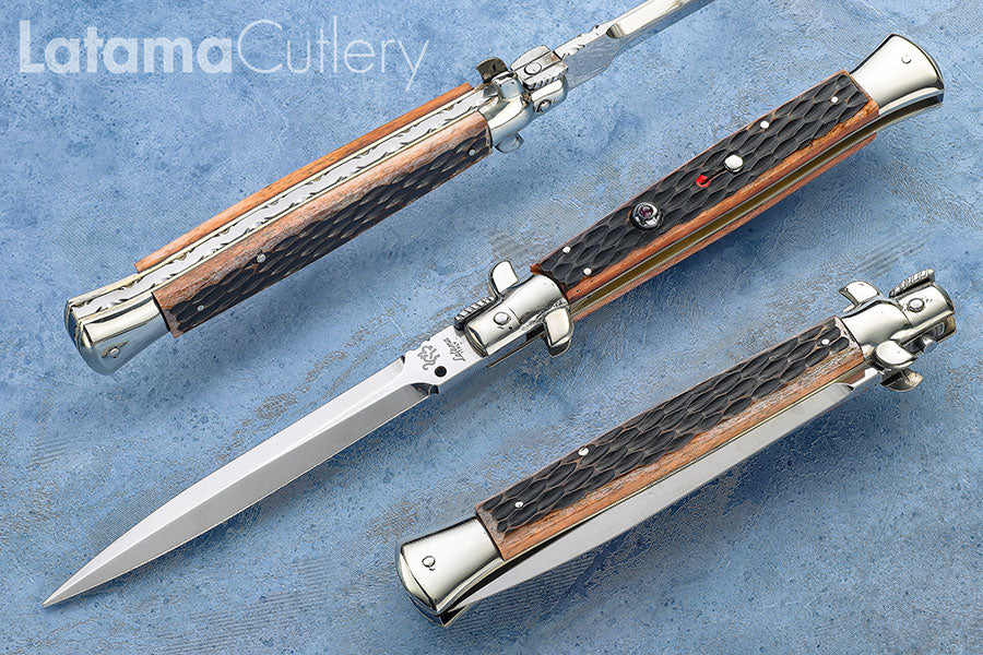 Walt's Custom Plus Ruby - Jigged Bone 11" New Dagger - W/File C-JB-D1121