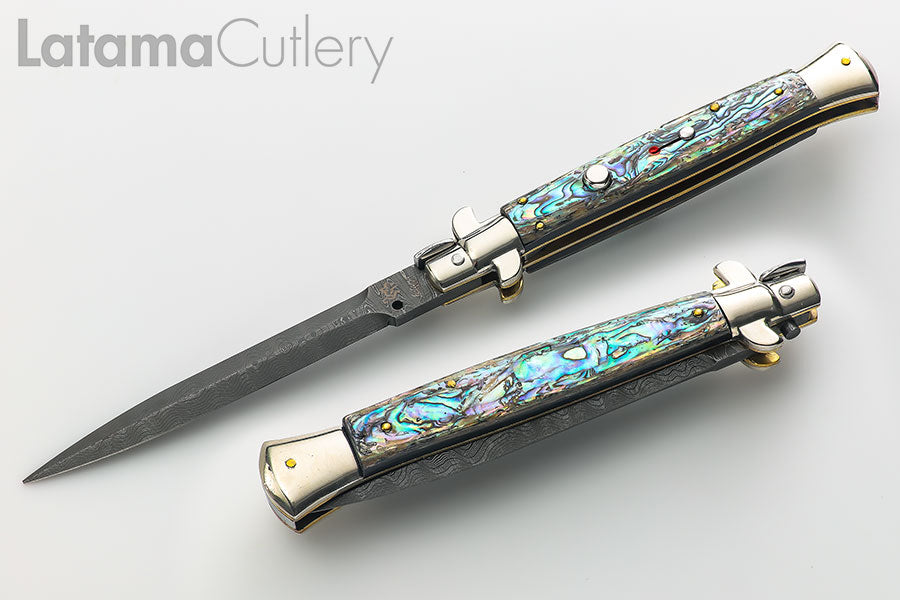 Walt's Flat Guard 11" Abalone NEW Dagger Damascus Picklock PK-AB-DD1101