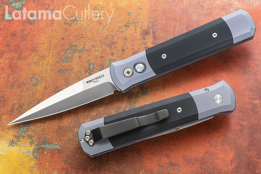 Pro-Tech Gray/Black G-10 Godfather with 4" Satin Blade