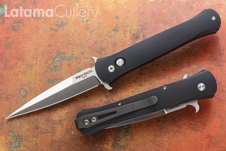 Pro-Tech Black Don with Satin Blade