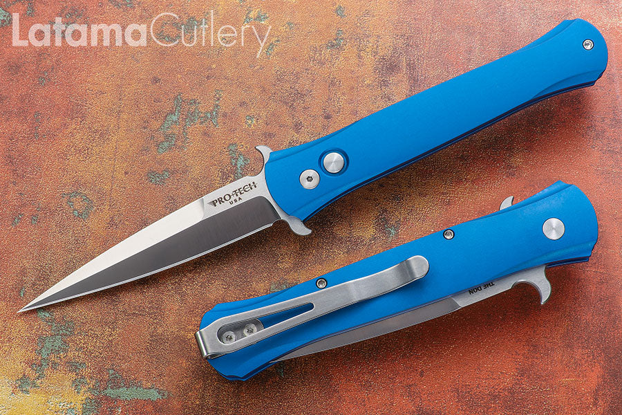 Pro-Tech Blue Don with Satin Blade