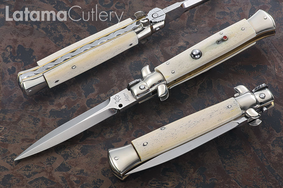 Walt's Custom 9" White Bone NEW Dagger Grind WT/Bone CDF-905