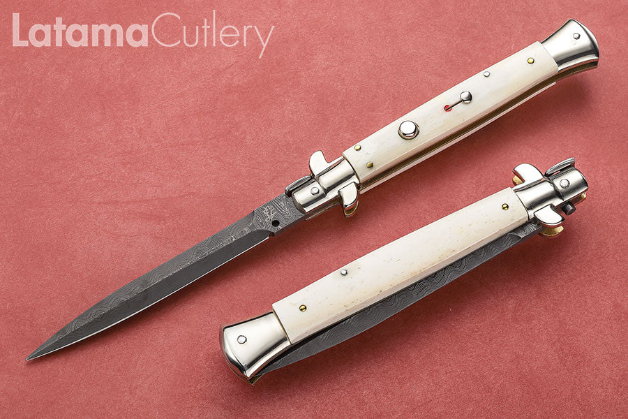 Walt's Flat Guard 11" White Bone NEW Dagger Damascus Picklock PK-BO-DD11233
