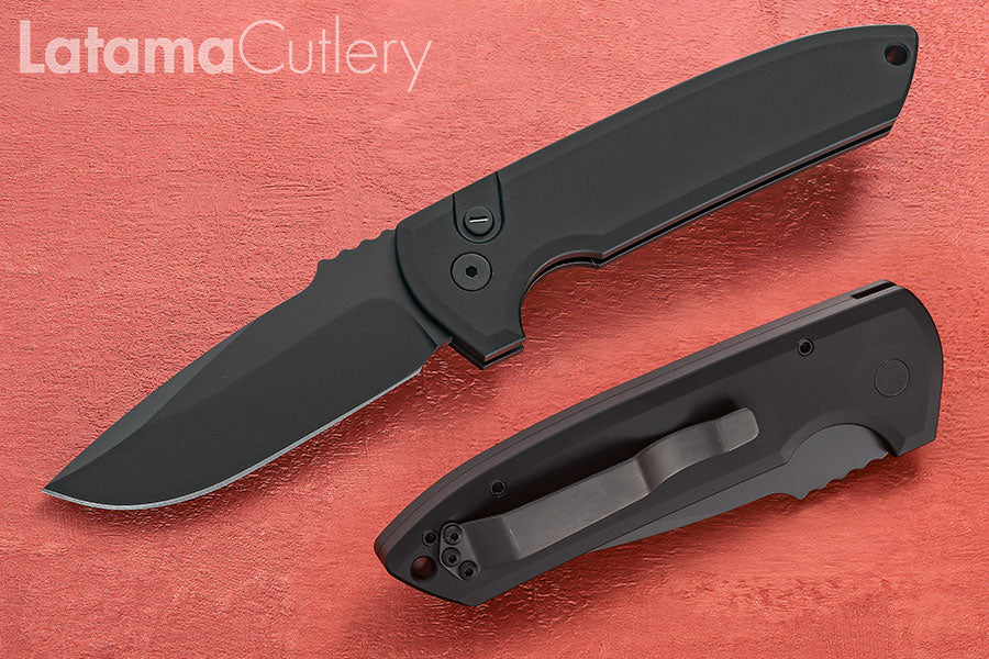 Pro-Tech Les George Rockeye Operator LG303 Black Blade &amp; Black Aluminum Handle
