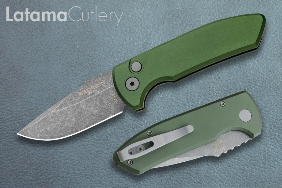 Pro-Tech Les George SBR 2.6" Acid Stonewash Automatic Knife - LG411