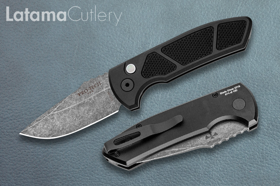 Pro-Tech Les George SBR Automatic Knife Knurled - Blade Show Special (2.6" Acid Stonewash)
