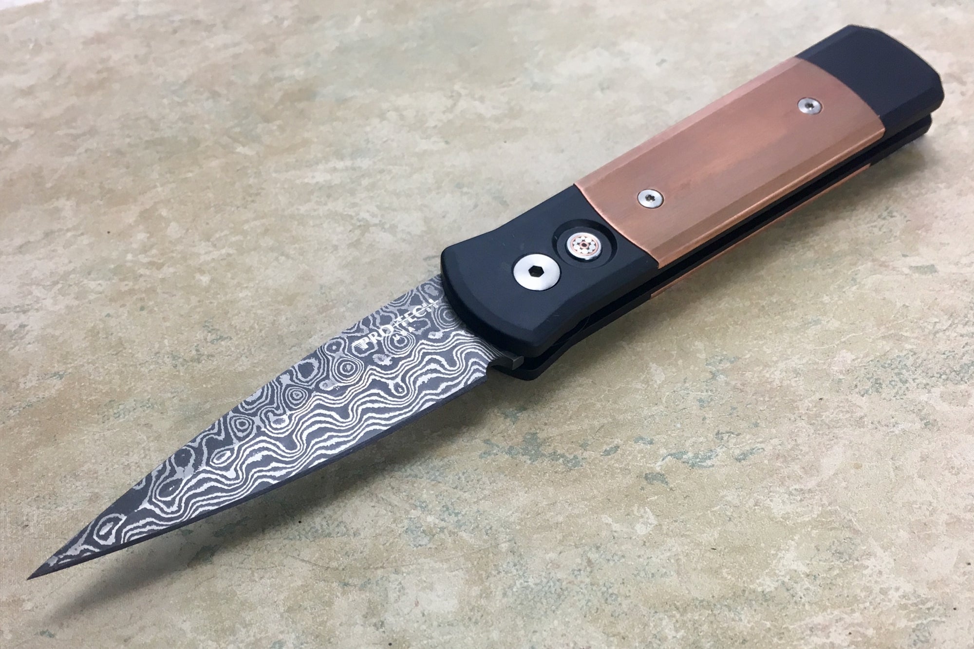 Pro-Tech Godson Limited Edition Copper and Damascus