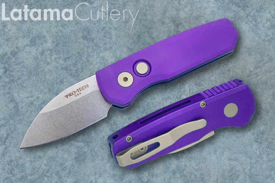 Pro-Tech Runt 5 Stonewash Magnacut 2-inch Wharncliffe Blade Auto #R5301-PURPLE