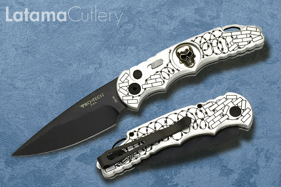 Pro-Tech TR-5.62 Limited Edition Automatic Knife with Bruce Shaw Sterling Silver Skull