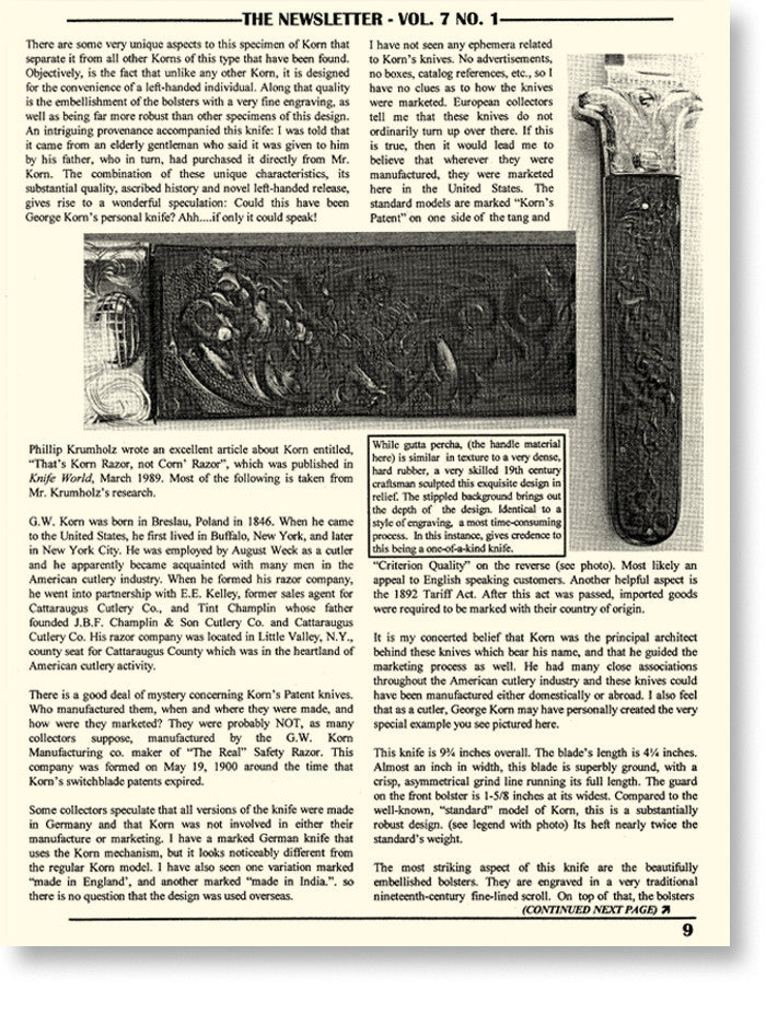 Vol.  7 No. 1  (Second Printing) sample page 1